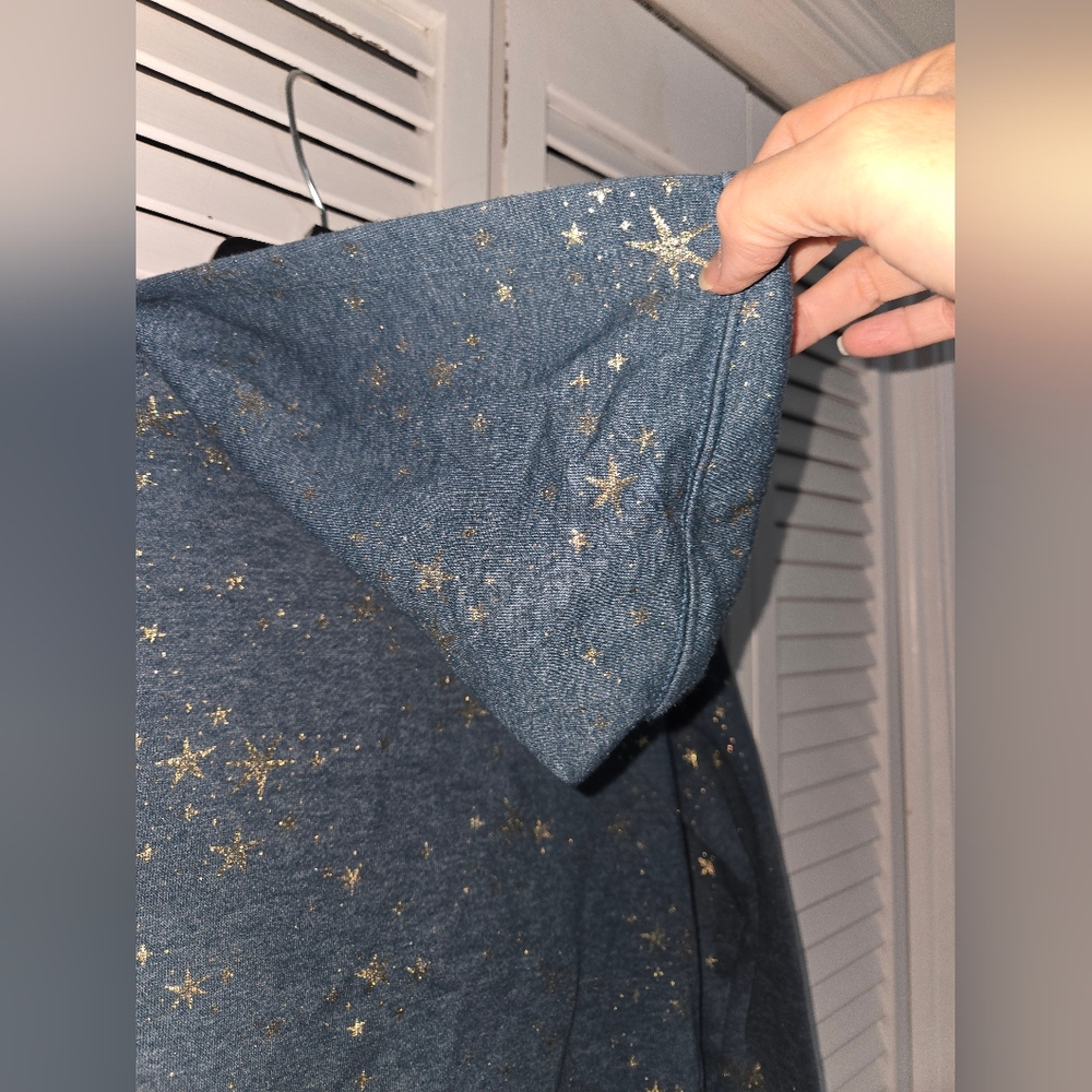 Cat & Jack Girl's M Teal Star Hoodie - Picture 7 of 10